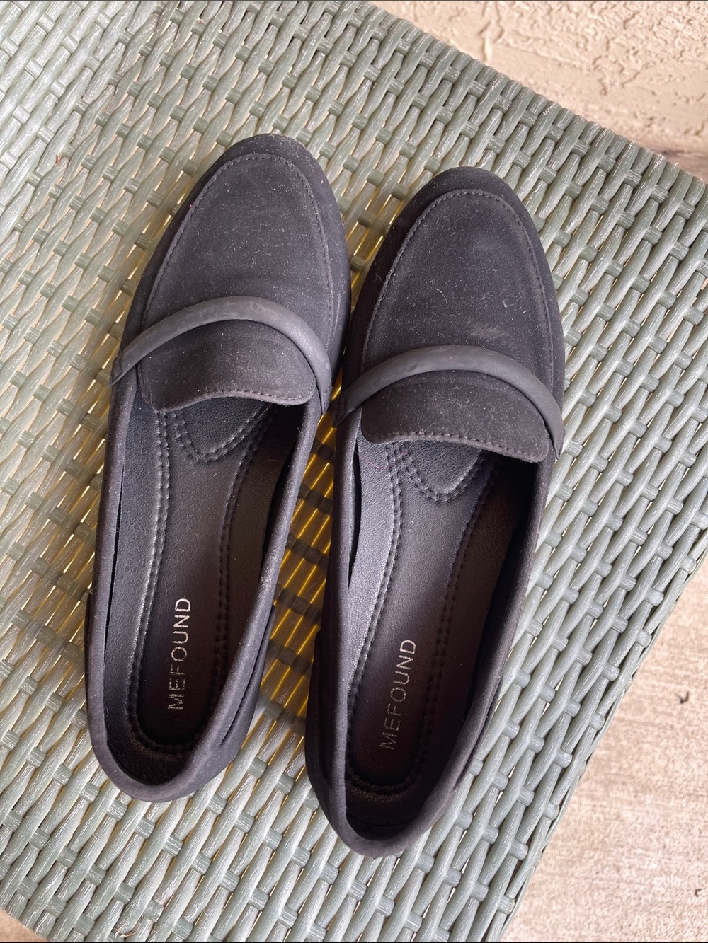 Mefound Black Suede Penny Loafers for Women